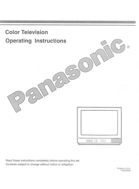 Mode d'emploi PANASONIC CT-20R12T