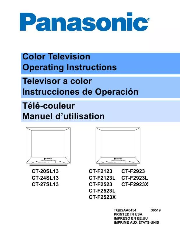 Mode d'emploi PANASONIC CT-20SL13