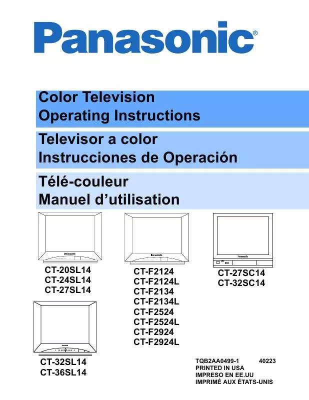 Mode d'emploi PANASONIC CT-20SL14