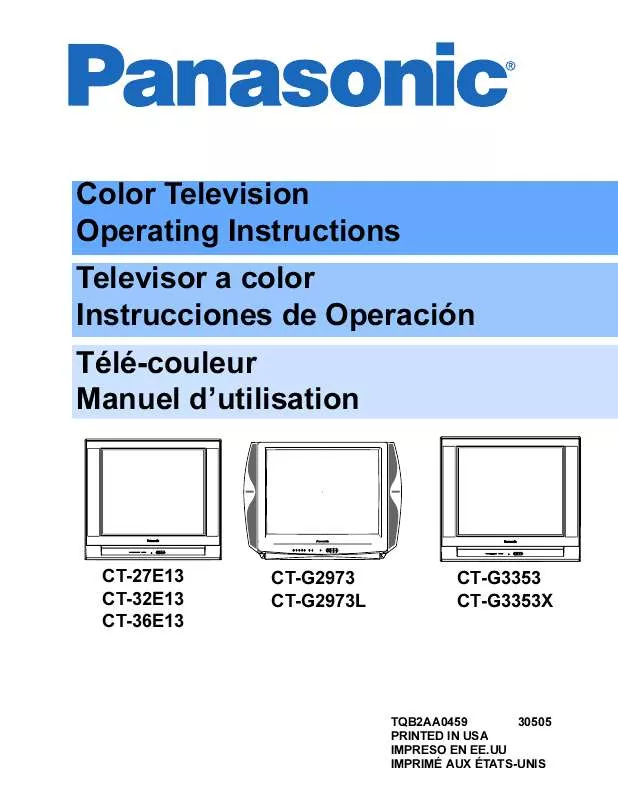 Mode d'emploi PANASONIC CT-27E13