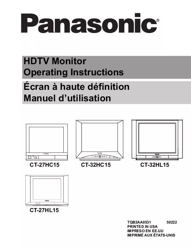 Mode d'emploi PANASONIC CT-27HC15N