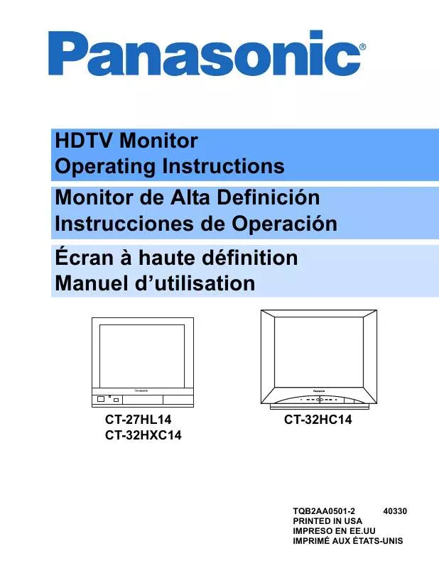 Mode d'emploi PANASONIC CT-27HL14