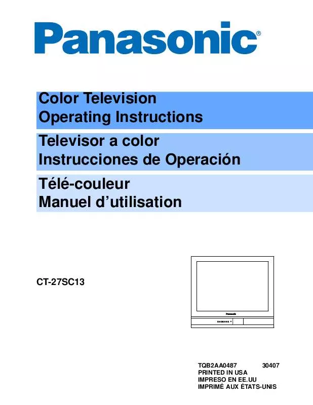 Mode d'emploi PANASONIC CT-27SC13G