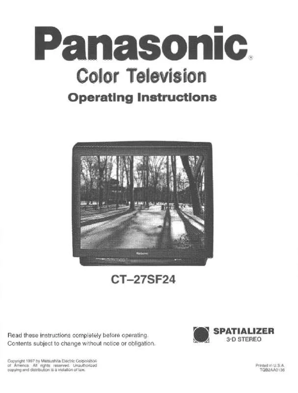 Mode d'emploi PANASONIC CT-27SF24V