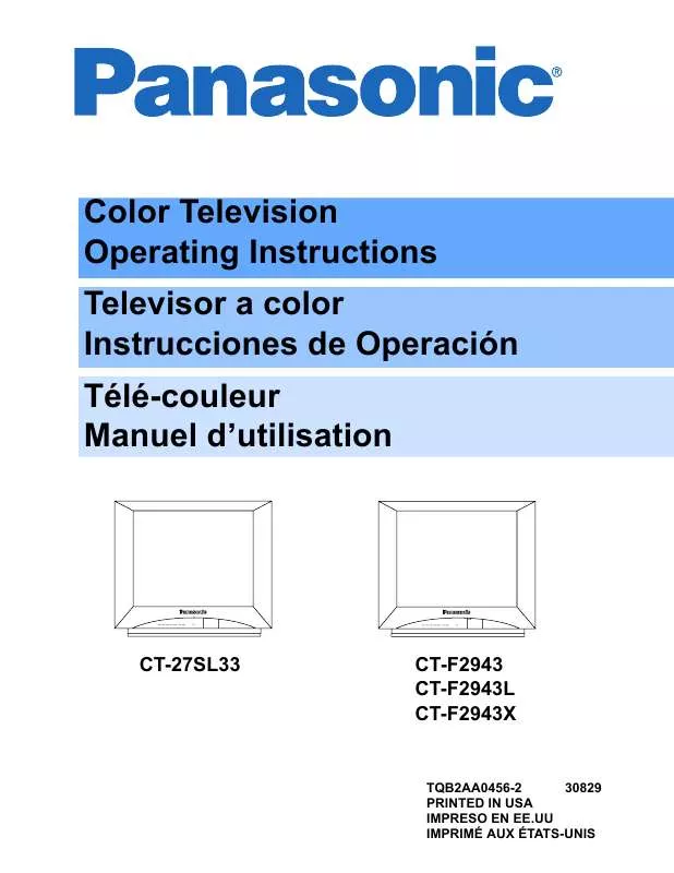 Mode d'emploi PANASONIC CT-27SL33