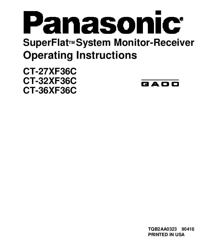 Mode d'emploi PANASONIC CT-27XF36CA