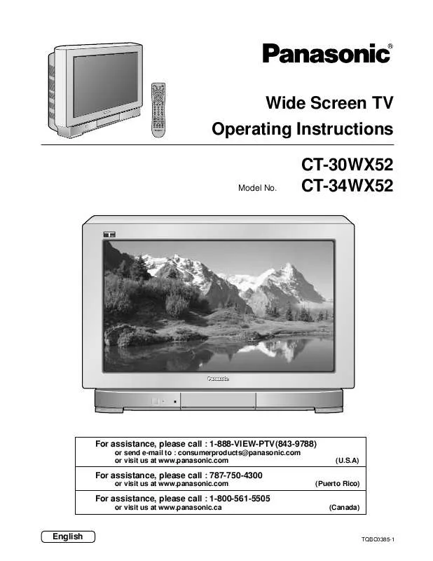 Mode d'emploi PANASONIC CT-30WX52