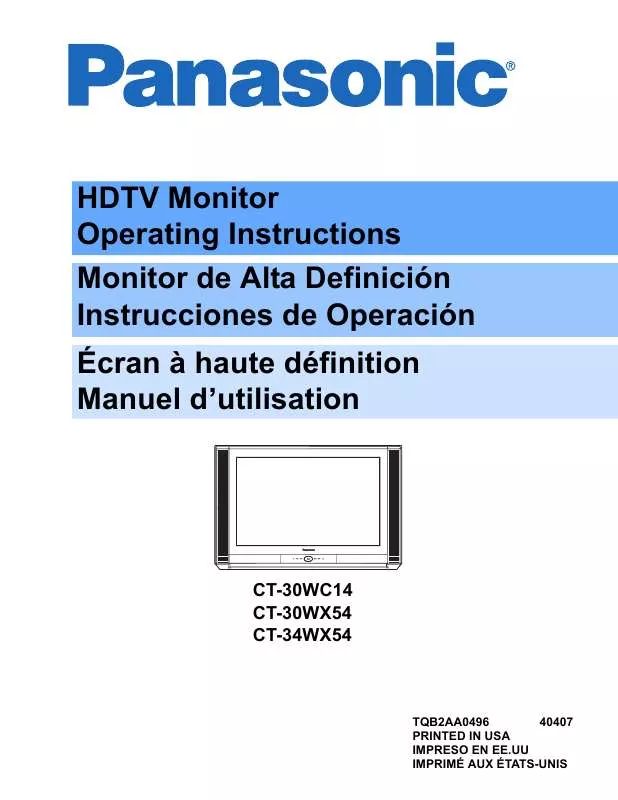 Mode d'emploi PANASONIC CT-30WX54