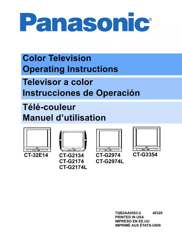 Mode d'emploi PANASONIC CT-32E14