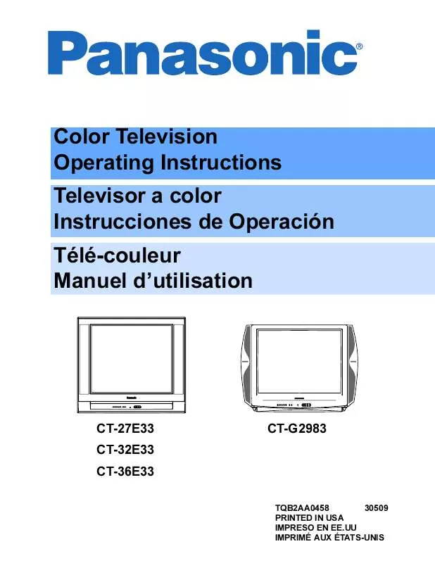 Mode d'emploi PANASONIC CT-32E33G