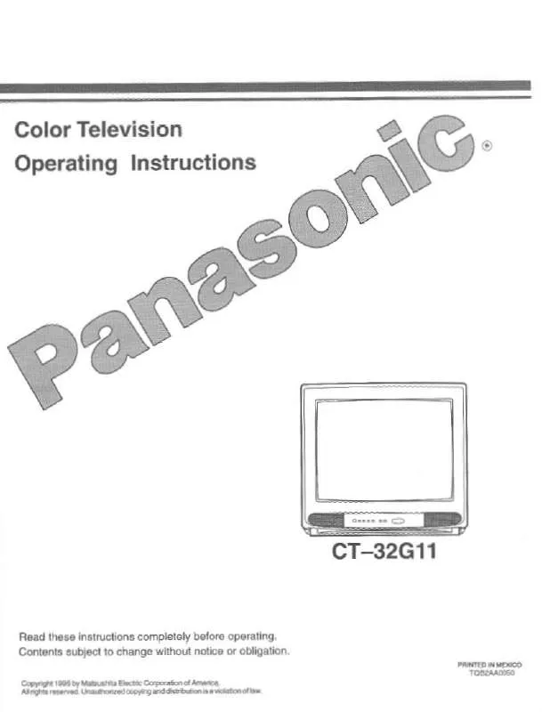 Mode d'emploi PANASONIC CT-32G11U