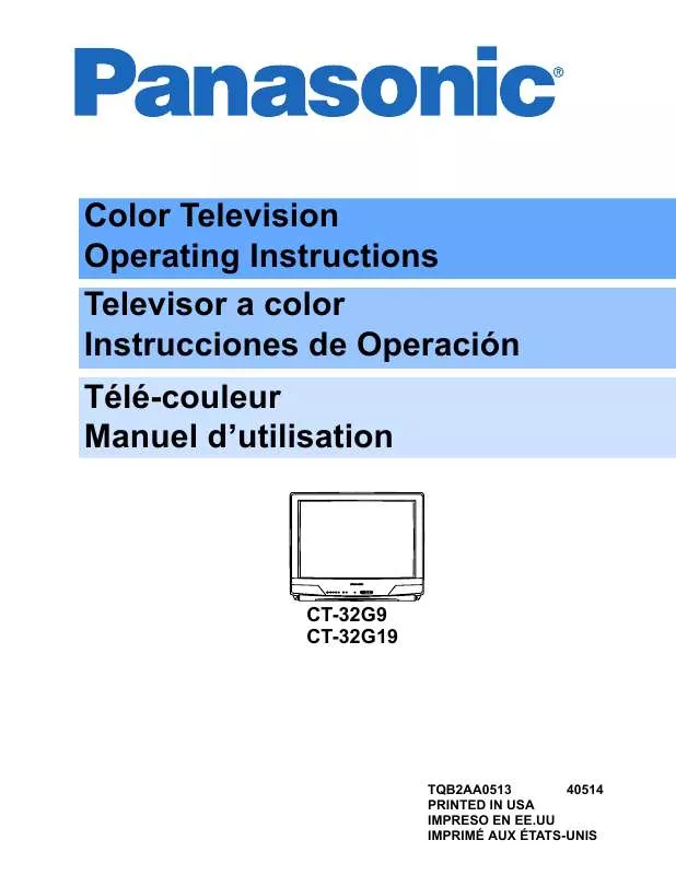 Mode d'emploi PANASONIC CT-32G9