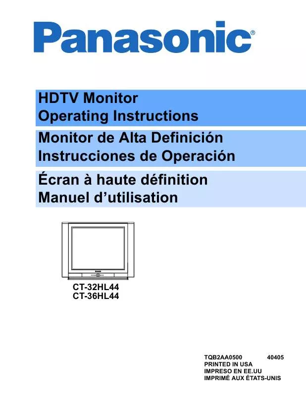 Mode d'emploi PANASONIC CT-32HL44