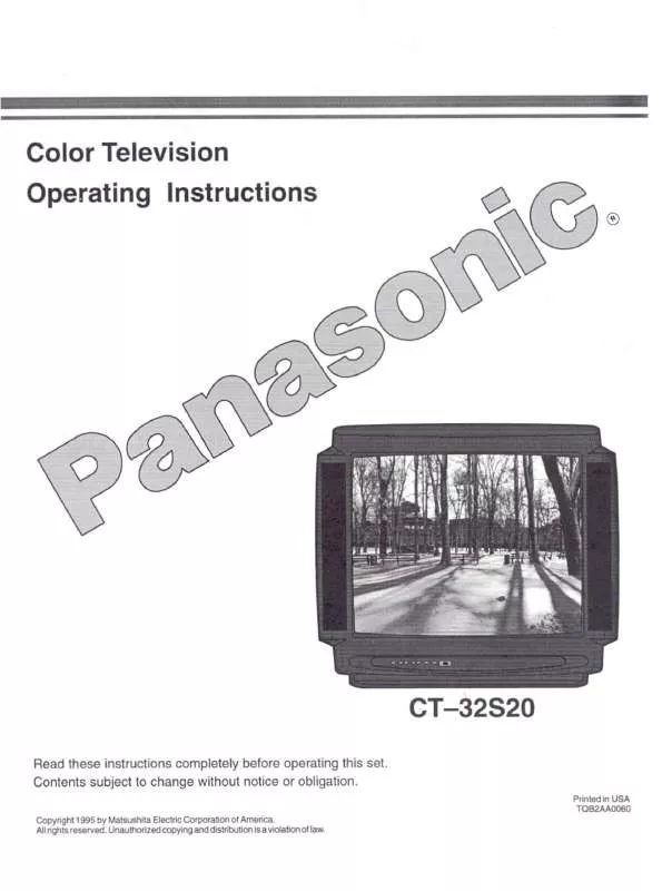 Mode d'emploi PANASONIC CT-32S20U