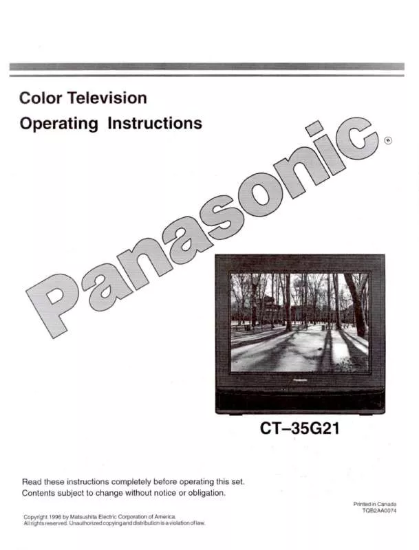 Mode d'emploi PANASONIC CT-35G21U