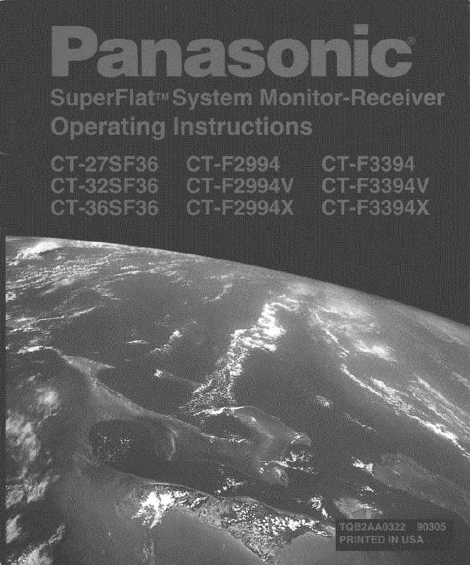 Mode d'emploi PANASONIC CT-36SF36A