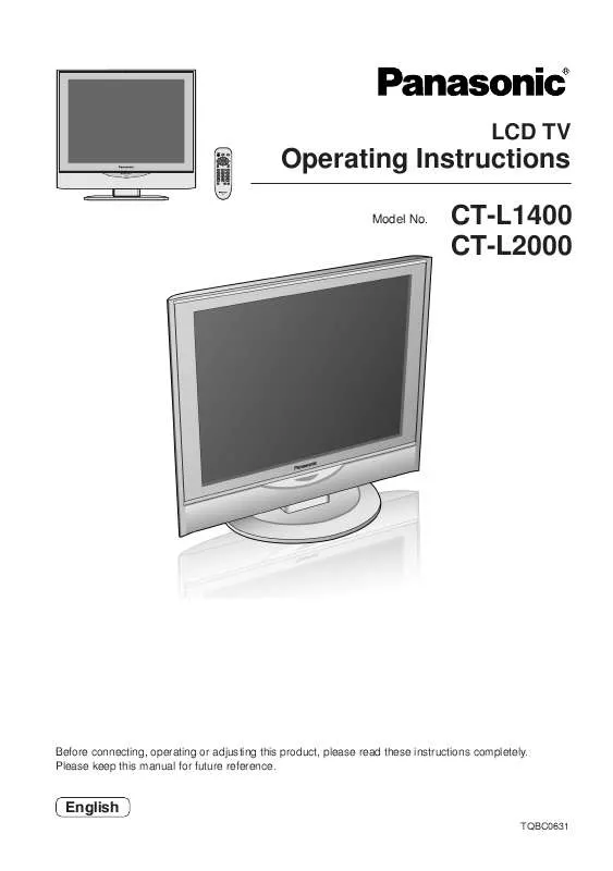 Mode d'emploi PANASONIC CT-L1400