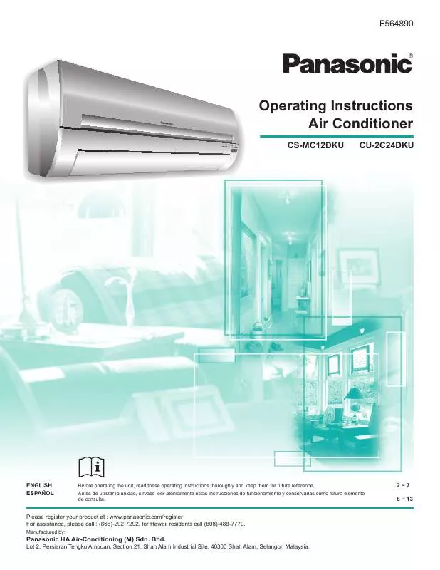 Mode d'emploi PANASONIC CU-2C24DKU