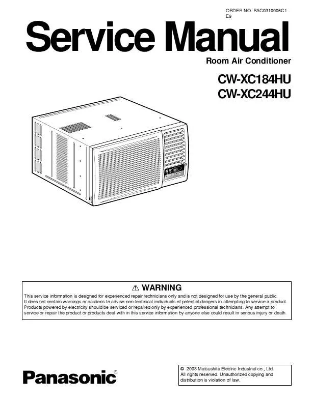 Mode d'emploi PANASONIC CW-XC184HU