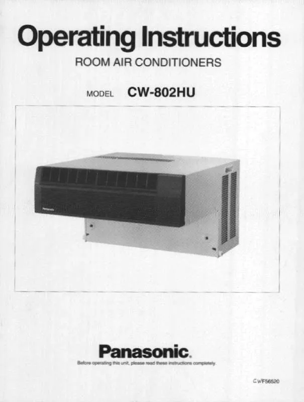 Mode d'emploi PANASONIC CW-802HU