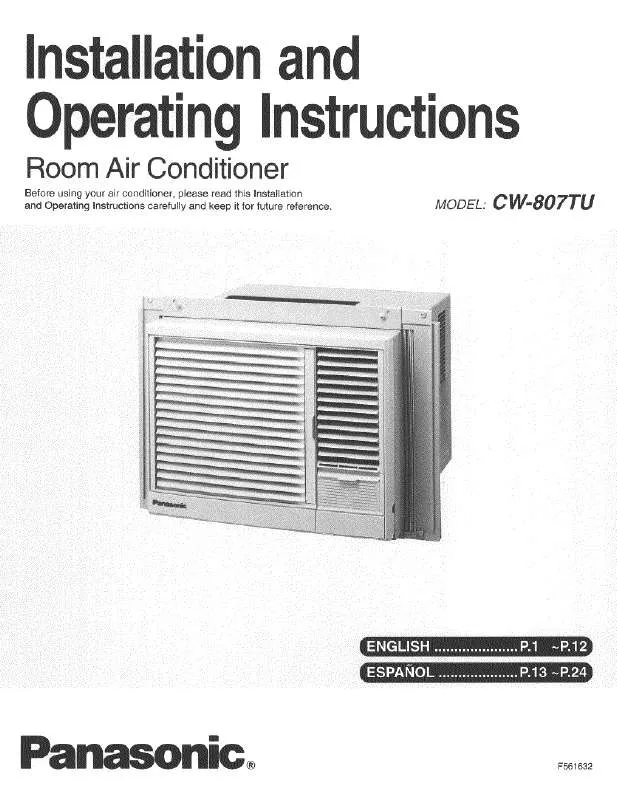 Mode d'emploi PANASONIC CW-807TU