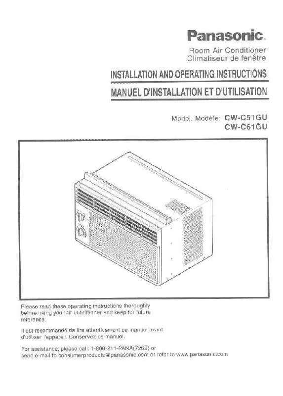 Mode d'emploi PANASONIC CW-C51GU