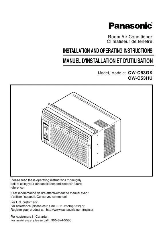 Mode d'emploi PANASONIC CW-C53HU