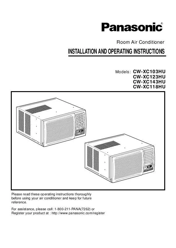 Mode d'emploi PANASONIC CW-XC103HU