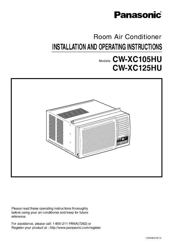 Mode d'emploi PANASONIC CW-XC105HU