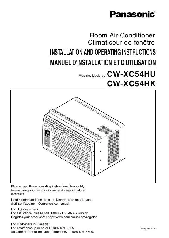 Mode d'emploi PANASONIC CW-XC54HU