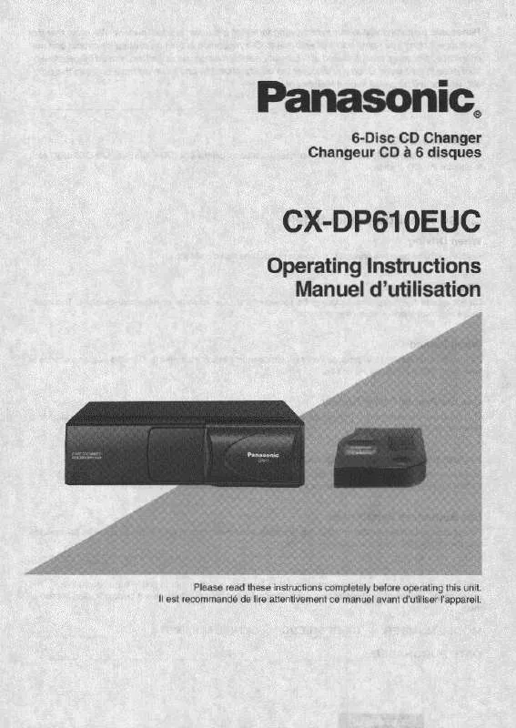 Mode d'emploi PANASONIC CX-DP610EUC