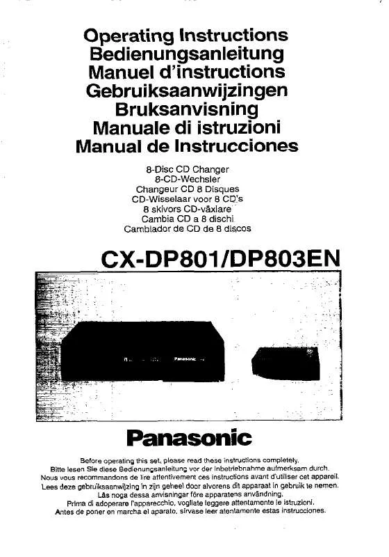 Mode d'emploi PANASONIC CX-DP801E