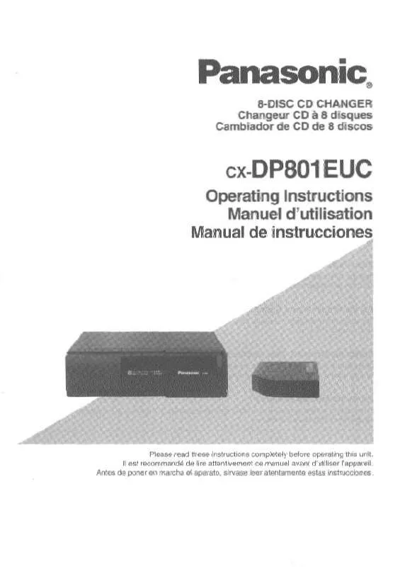 Mode d'emploi PANASONIC CX-DP801EUC