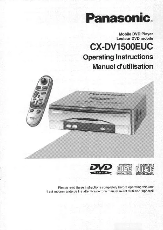 Mode d'emploi PANASONIC CX-DV1500EUC