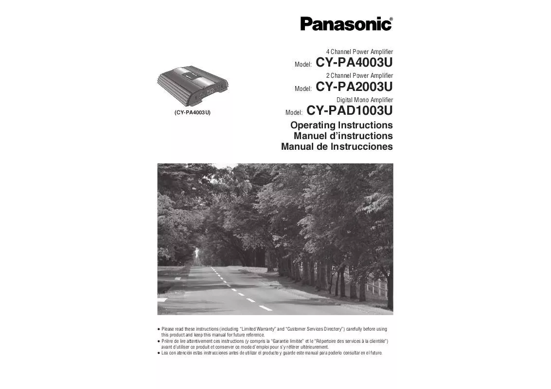 Mode d'emploi PANASONIC CY-PA2003