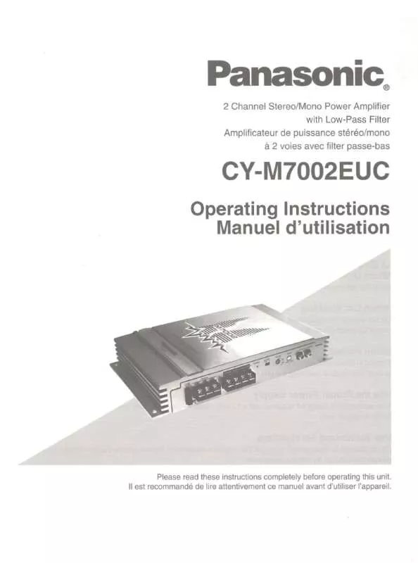 Mode d'emploi PANASONIC CY-M7002EUC