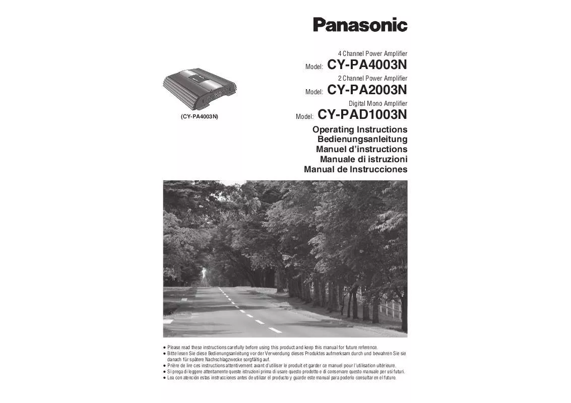 Mode d'emploi PANASONIC CY-PA4003N