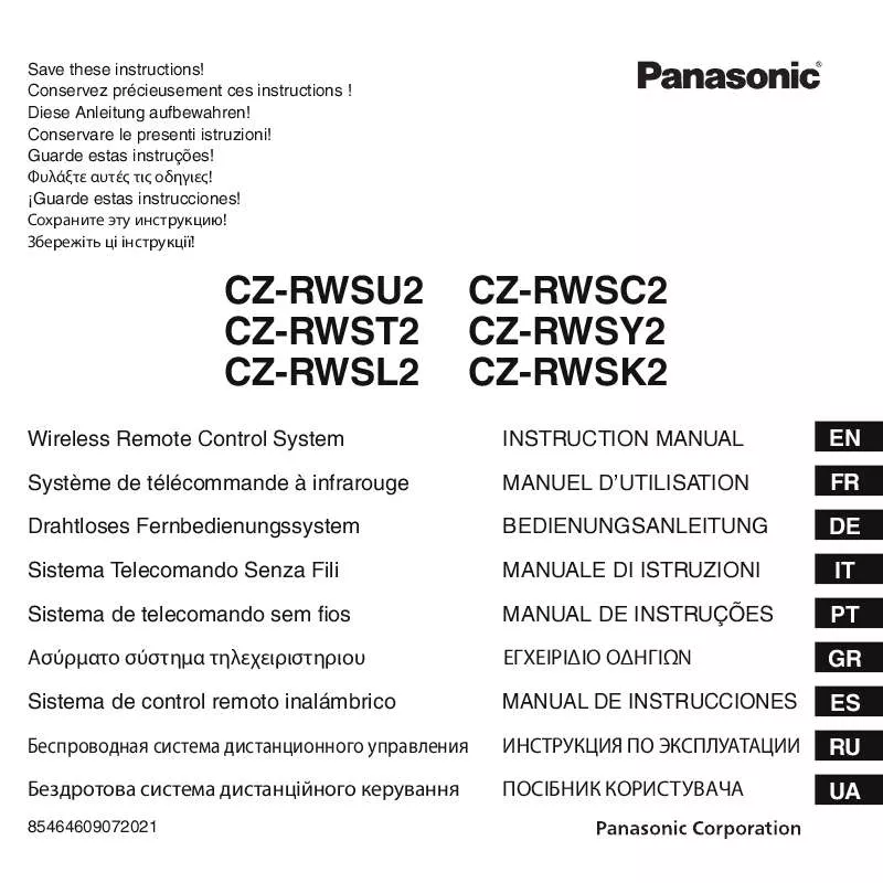 Mode d'emploi PANASONIC CZ-RWSU2