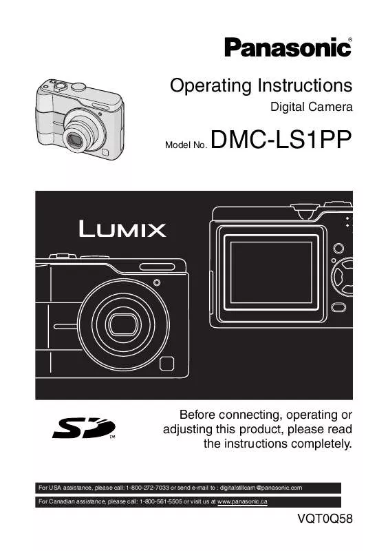 Mode d'emploi PANASONIC LUMIX DMC-LS1