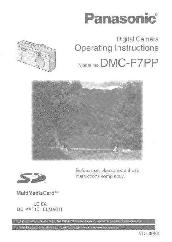 Mode d'emploi PANASONIC LUMIX DMC-F7PPS