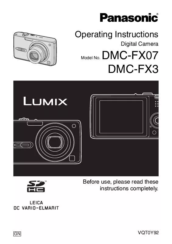 Mode d'emploi PANASONIC LUMIX DMC-FX07