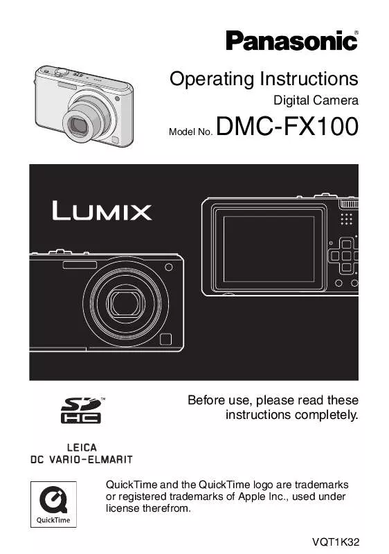 Mode d'emploi PANASONIC LUMIX DMC-FX100