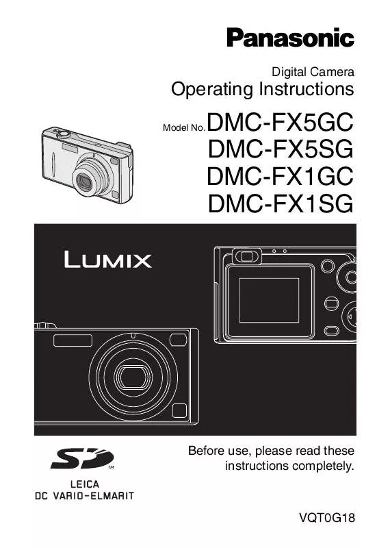 Mode d'emploi PANASONIC LUMIX DMC-FX1GC