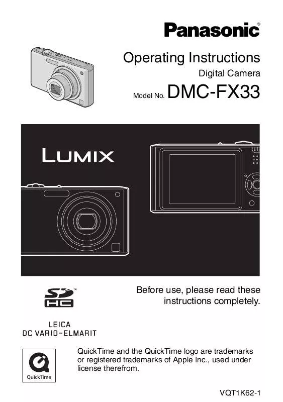 Mode d'emploi PANASONIC LUMIX DMC-FX33