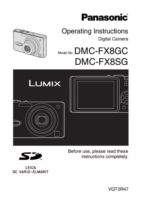 Mode d'emploi PANASONIC LUMIX DMC-FX8GC