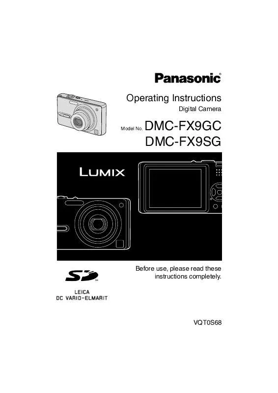 Mode d'emploi PANASONIC LUMIX DMC-FX9GC