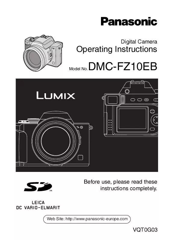 Mode d'emploi PANASONIC LUMIX DMC-FZ10EB