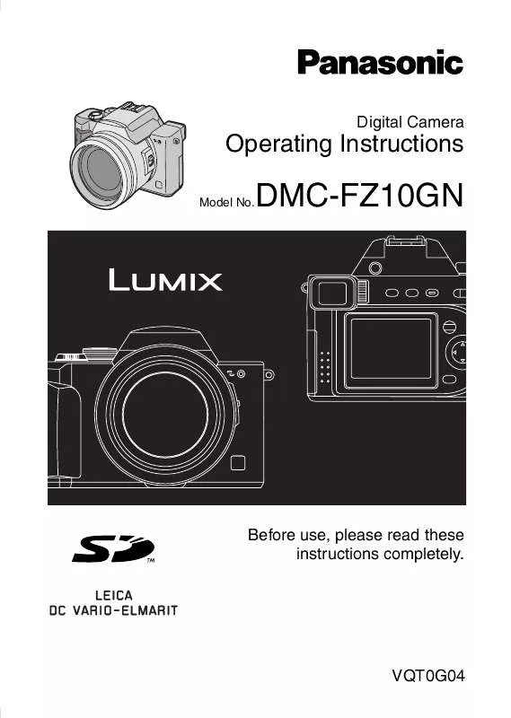 Mode d'emploi PANASONIC LUMIX DMC-FZ10GN