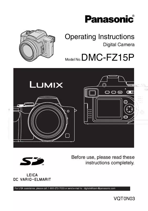 Mode d'emploi PANASONIC LUMIX DMC-FZ15P