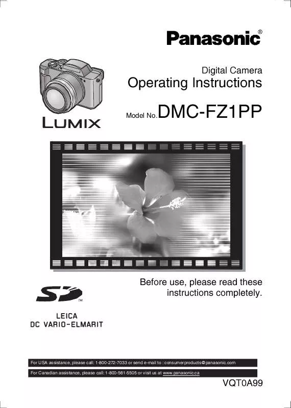 Mode d'emploi PANASONIC LUMIX DMC-FZ1PP